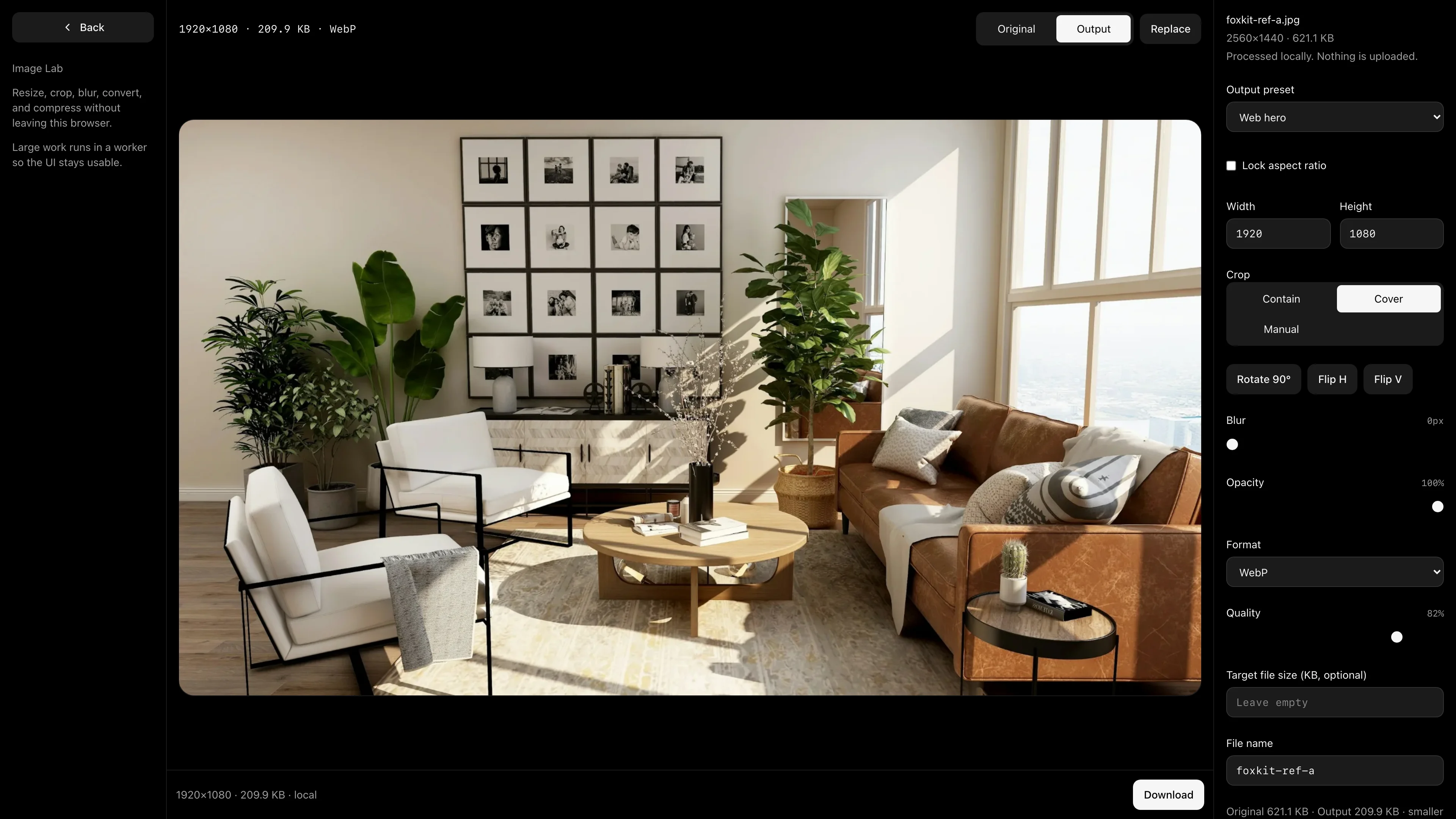 FoxKit Image Lab converting a photograph
